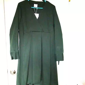 Nordic mamalicious Green Nursing Maternity Dress Organic Cotton Sz L - Picture 1 of 10