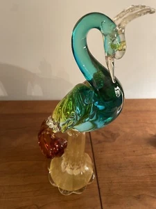 Vintage Alfredo Barbini Murano Glass Bird of Paradise/Peacock - Picture 1 of 11