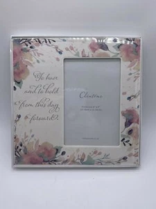 Clinton Cards "To Have & To Hold" Ceramic Floral Wedding Photo Frame 4" x 6" - Picture 1 of 5