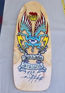 Bulldog Skates Design Skateboard Wes Humpston Signed Deck Natural Wood BDS - Bild 1 von 7