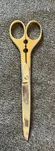 Vtg Gold Handle Steel Scissors Fort Smith Arkansas Vintage Sewing Shears 7 1/8" - Picture 1 of 9