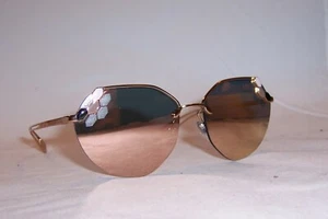 NEW BVLGARI SUNGLASSES BV 6099 20144Z GOLD/ROSE GOLD MIRROR AUTHENTIC - Picture 1 of 9