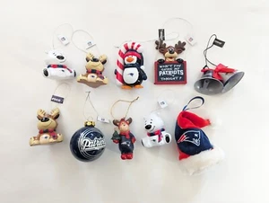 New England Patriots Christmas Ornament Lot Forever Collectibles NFL Moose Bear - Picture 1 of 7