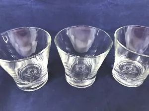3 Crown Royal 6 Oz Rocks Glasses Logo On Bottom Lowball Barware Man Cave EUC - Picture 1 of 8