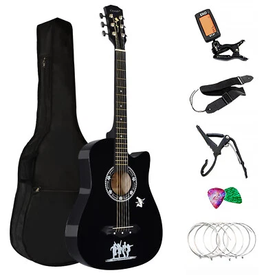 4/4 Size 38" Academy of Music Acoustic Classic Guitar for Beginners Kids Adults - Image 1 of 4