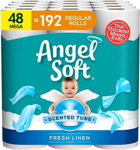 Papel higiénico suave Angel aroma a lino fresco 48 mega = 192 rollos regulares 2 capas NUEVO - Imagen 1 de 1