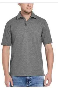 WEATHERPROOF VINTAGE MEN'S SHORT SLEEVE POLO SHIRT, GRAY, M - Picture 1 of 3