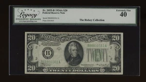 DBR 1934-A $20 FRN New York Fr. 2055-B Legacy XF-40 Serial B68900561A - Picture 1 of 2