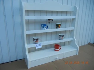Regal weiß Chic Holz Tassenregal mit 3 Schubladen B 93 x T 88 x H 24 cm - Bild 1 von 9