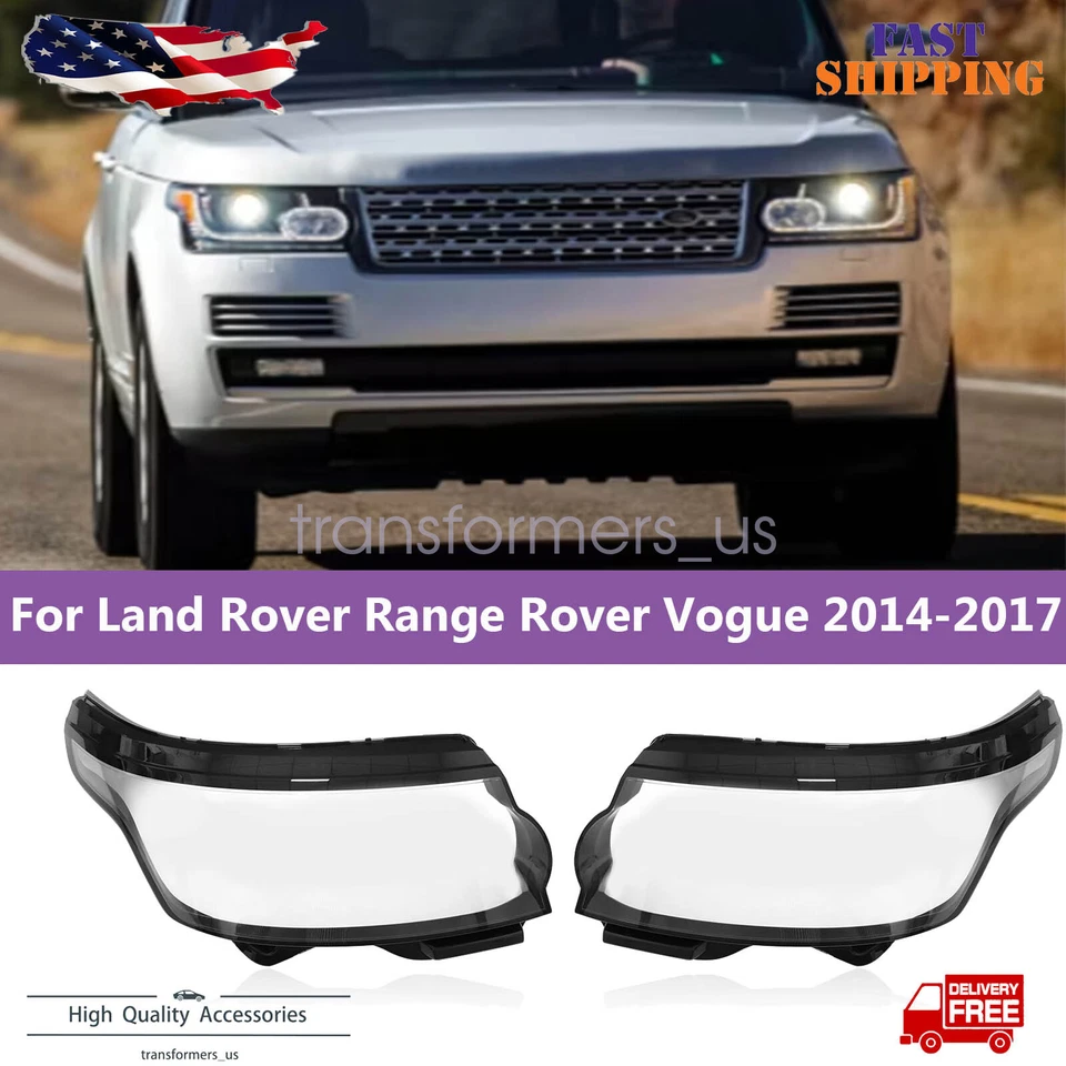 Cubierta de lente de faro izquierdo y derecho para Land Rover Range Rover 2014-2017 Foto 1 de 4