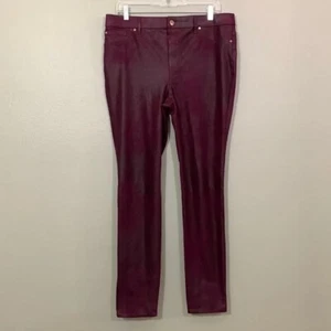 Chico's Ultimate Fit Kunst-Wildleder schmale Hose burgunderrot weinrot Größe 8 - Bild 1 von 9
