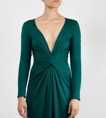 Issa London plunge 100% SILK teal / turquoise dress Size 8 cocktail party dress - Image 1 of 4