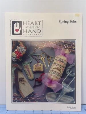 HEART IN HAND Counted Cross Stitch Leaflet - SPRING FOBS - Cecilia Turner Foto 1 de 2