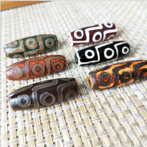 Tibetan Old Agate 9 Eyes DZI Bead Amulet Pendant Necklace DIY - Picture 1 of 17