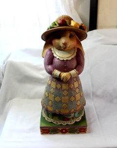 Jim Shore SCARCE Large 16" Rabbit w/ hat garden Figurine Heartwood Creek 2009 - Picture 1 of 15