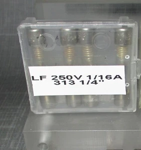 New Littelfuse 1/4x1-1/4" Glass Cartridge 1/16A 313.0625 Slow Blow Fuse 3AG 4-PK - Picture 1 of 1