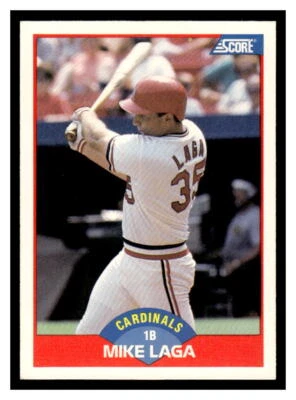1989 Score  #536 Mike Laga - St. Louis Cardinals - Image 1 of 2
