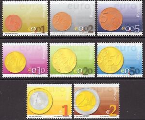 Portugal 2002 - " EURO coins " Complete Set MNH