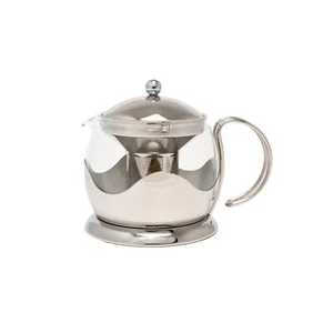 La Cafetiere Izmir Glass Filter Teapot - Stainless Steel - 2 Cup - Picture 1 of 3