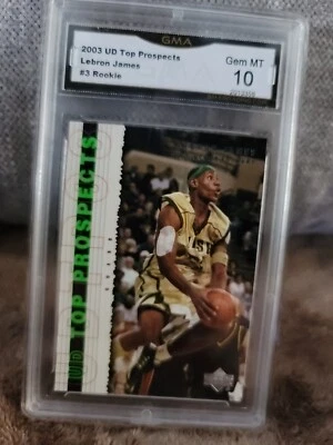 2003 UD Top Prospects #3 Lebron James PSA 10 Gem Mint Rookie RC - Lakers - Image 1 of 4
