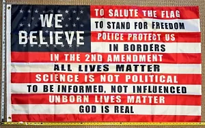 Donald Trump Flagge KOSTENLOSER VERSAND Wir glauben US-Flagge Desantis USA Schild Poster 3x5' - Bild 1 von 1