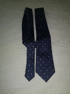 Mens Jasper Conran Tie 100% Silk Blue Polka Dot Spot - Picture 1 of 8