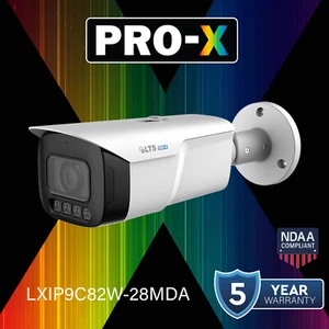 LXIP9C82W-28MDA PRO-X IP 8MP 2.8mm 24/7 Color Ai WDR Built-in Mic Bullet Camera - Picture 1 of 8