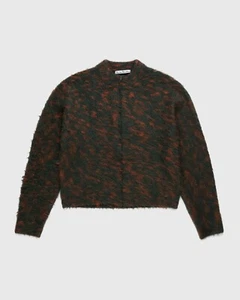 Acne Studios Men’s Hairy Zipper Cardigan Green And Orange Fuzzy Mohair - Picture 1 of 10