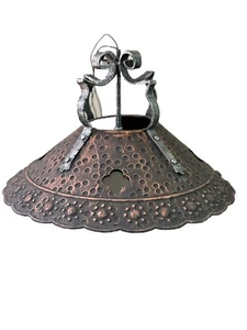 Vintage NOS Wrought Iron Chandelier Ceiling Light Mission Arts Crafts Made Italy - Picture 1 of 11