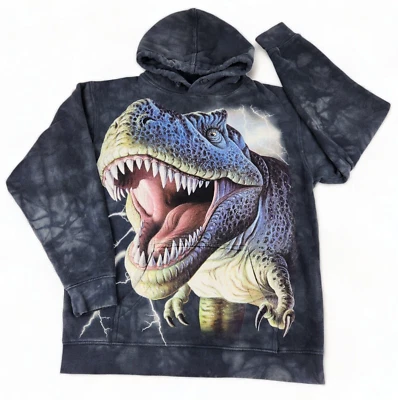 Sudadera con Capucha Pullover The Mountain Dinosaur Adulto Pequeña Tie Dye 2009 Negra Foto 1 de 4