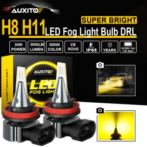 AUXITO H11 H8 LED Bright Foglight Bulb Golden Yellow Fog Lamp Beam 4000LM 3000K - Picture 1 of 12