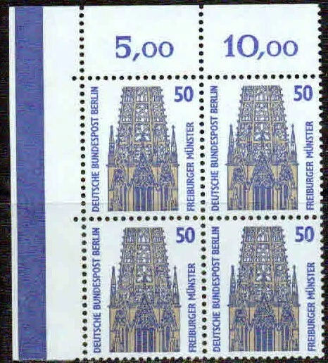GERMANY (BERLIN) - 1987   – FREIBURG CATHEDRAL CORNER BLOCK - VF ** - Image 1 of 1