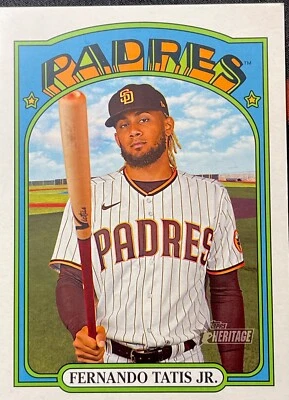2021 Topps Heritage Oversized 1972 Box Topper Fernando Tatis Jr. #OB-FTJ. ENN - Image 1 of 2