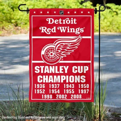 Detroit Red Wings 11 Time Stanley Cup Champions Garden Flag and Yard Banner - Image 1 of 4