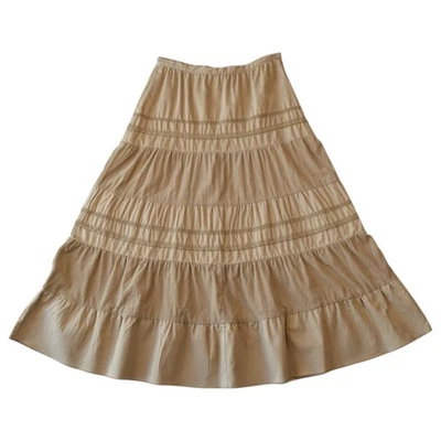 Falda midi vintage años 90 boho caqui pana en capas talla 4 Foto 1 de 4