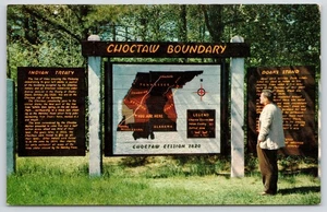 Postkarte Schild Zuschauer Natchez Spur Parkway Choctaw Grenze Mississippi MS - Bild 1 von 2