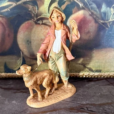De colección Fontanini Depose Italia 1983 Pastor Zacarías con Perro Estatuilla Belén Foto 1 de 4