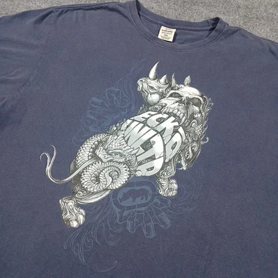 Camisa De Colección ECKO Ilimitada Rinoceronte Calavera Serpiente Gráfico Para Hombres Talla 3XL Azul Y2K Foto 1 de 4