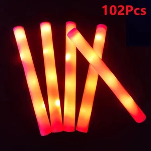 102 PIEZAS Varitas de Espuma LED Iluminadas Rally Brillo Intermitente Fiesta Rave Varitas LED - Imagen 1 de 12