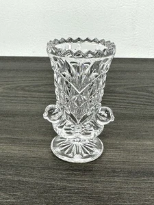 Mini jarrón vintage con soporte para palillo de dientes para pájaros con patas de cristal Hofbauer Alemania 3" - Imagen 1 de 11