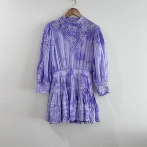 Loveshackfancy Viola dress in lavendar purple 3/4 sleeve lace medium  - Picture 1 of 8