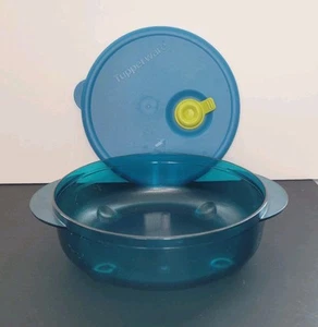 Tupperware 4150 Heat N Serve Teal Blue 6" 1,75 tazza 400 ml ciotola con coperchio sfiato 6437 - Foto 1 di 10