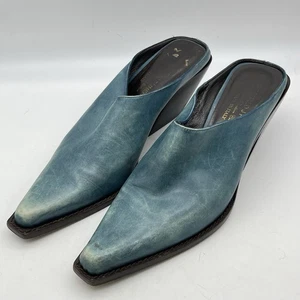 Donald J Pliner Western Blue Mule Clog Shoes Women's Size 8.5 - Picture 1 of 11