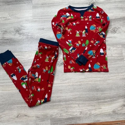 Wondershop Kids Red Holiday Pajama Set, Gnome Bear Tree Print, Long Sleeve, Cozy - Image 1 of 4