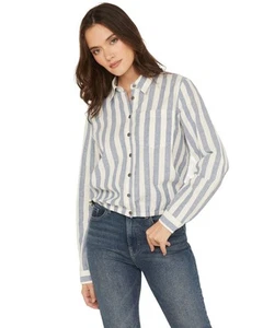 Cleo + Wolf Women's Erica Striped Print Long Sleeve Button-Down Western Shirt - - Picture 1 of 11