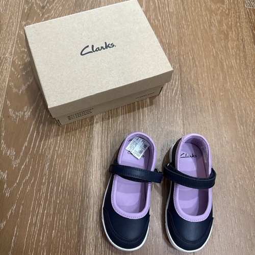 Ballerine Clarks bambini ragazze Emery Halo K chiusura a T blu navy marina US 7
