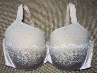 Soma Stunning Support Bra 40G Floral Lace Overlay Balconet Wire Black Pink Beige - Image 1 of 4