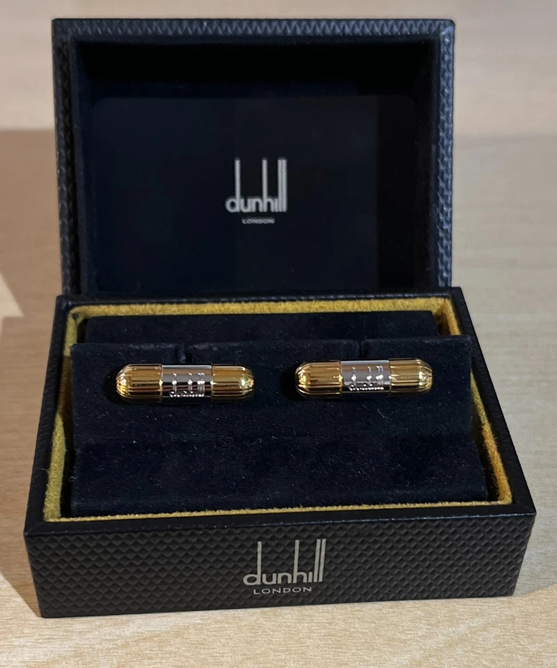 Gemelos Dunhill. Gemelos acabado dorado/plateado - Diseño cápsula con logotipo Foto 1 de 4