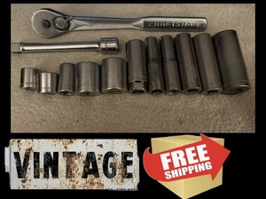 Vintage Lot of Craftsman Drive Socket Ratchet Wrench Set - 13 Pieces,Made in USA - Picture 1 of 4