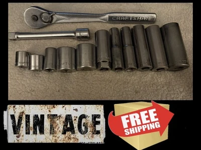 Vintage Lot of Craftsman Drive Socket Ratchet Wrench Set - 13 Pieces,Made in USA - Image 1 of 4